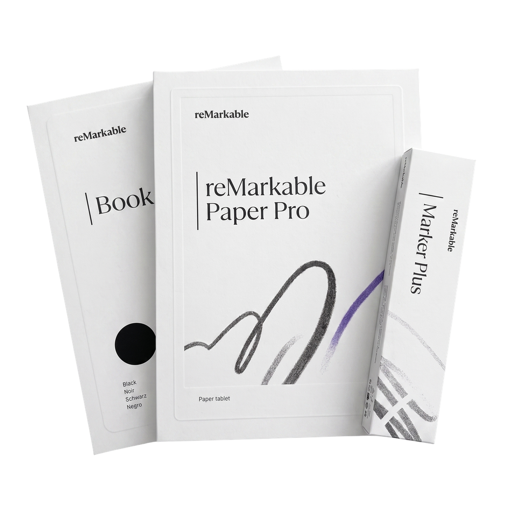 reMarkable Paper Pro 64GB 11,8" + Marker Plus + BookFolio Leather Black