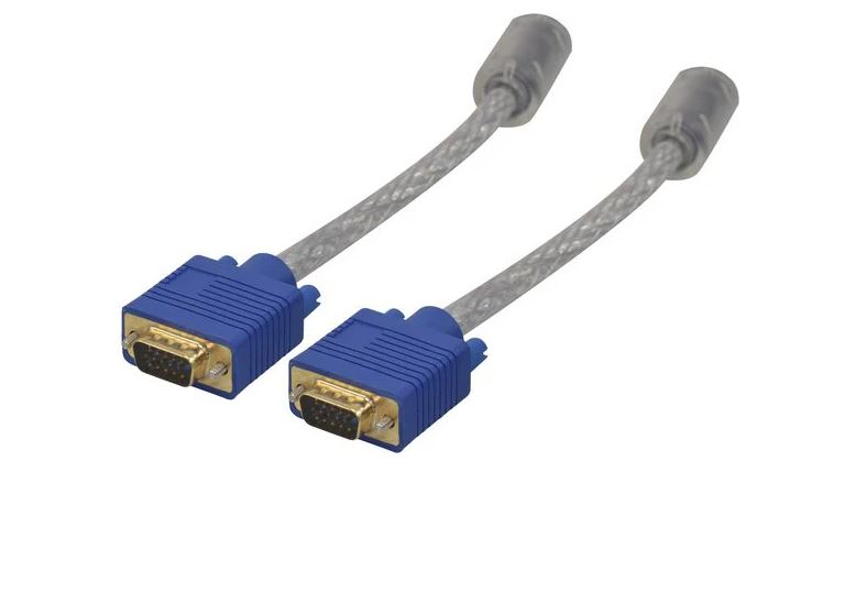 Kabel  SVGA Transparentny 15pin HD D-SUB 2M Male