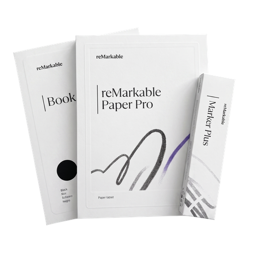 [W260603001] reMarkable Paper Pro 64GB 11,8" + Marker Plus + BookFolio Leather Black