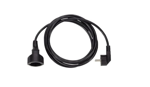 [W250319021] Przedłużka Schuko PVC 5,0m czarna - Przewód zasilający